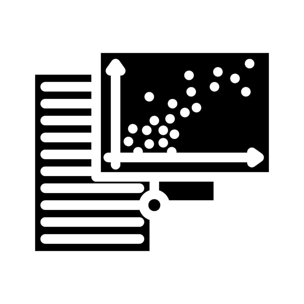 text analysis graph natural language processing nlp glyph icon illustration vector