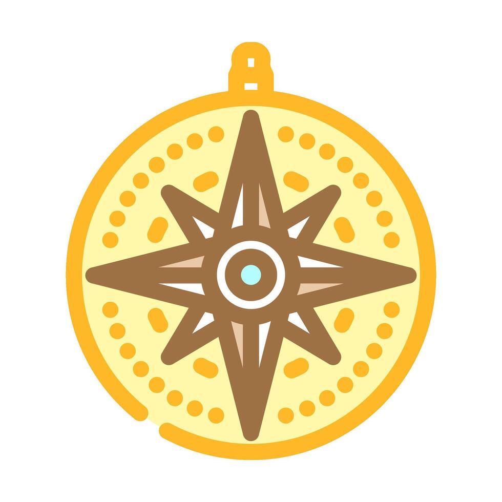 nautical compass world ocean color icon illustration vector