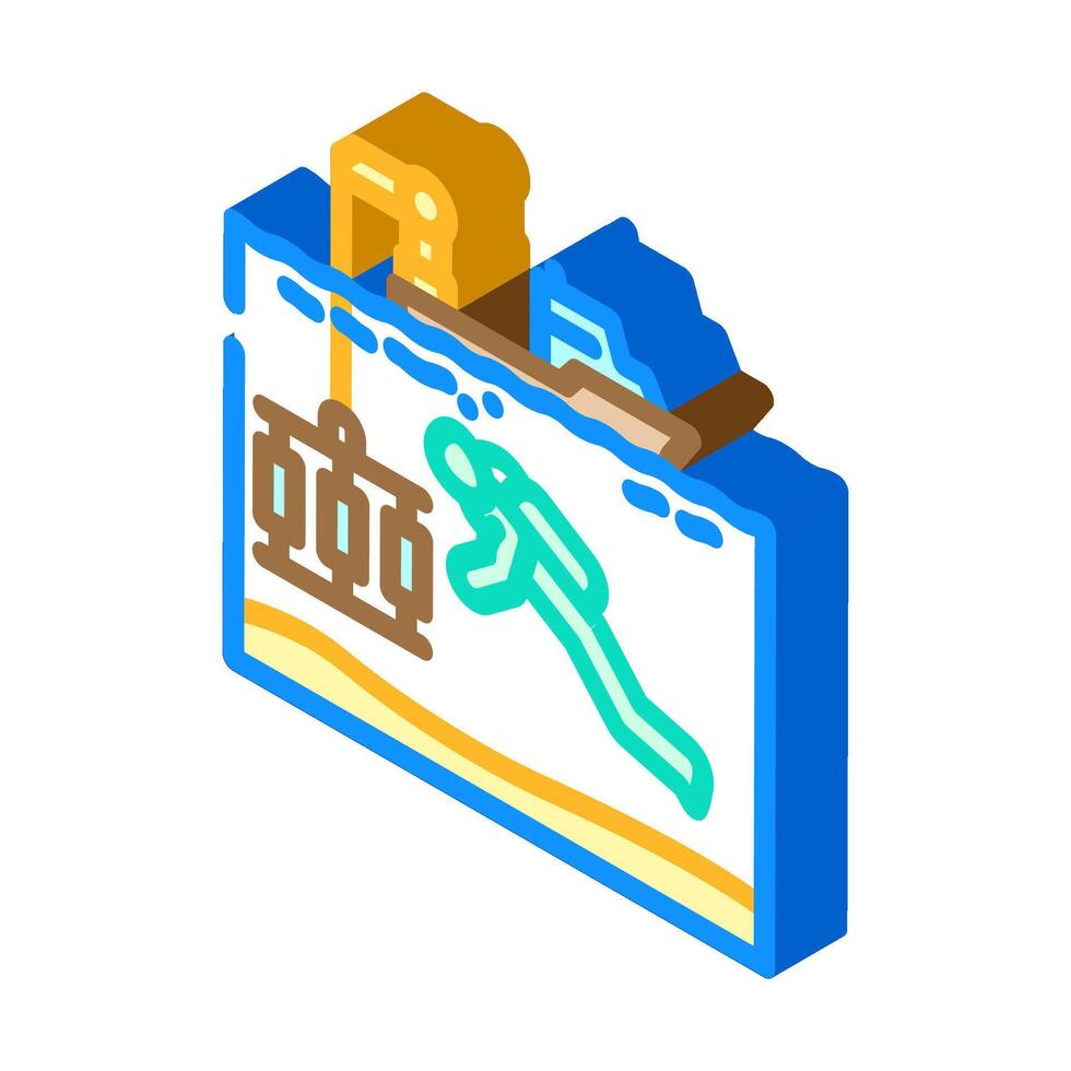 oceanographer with equipment world ocean isometric icon illustration vector