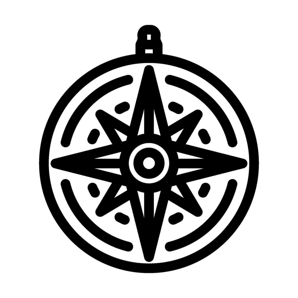 nautical compass world ocean line icon illustration vector