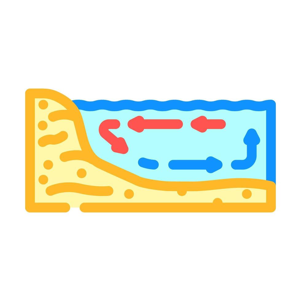 ocean current diagra world ocean color icon illustration vector
