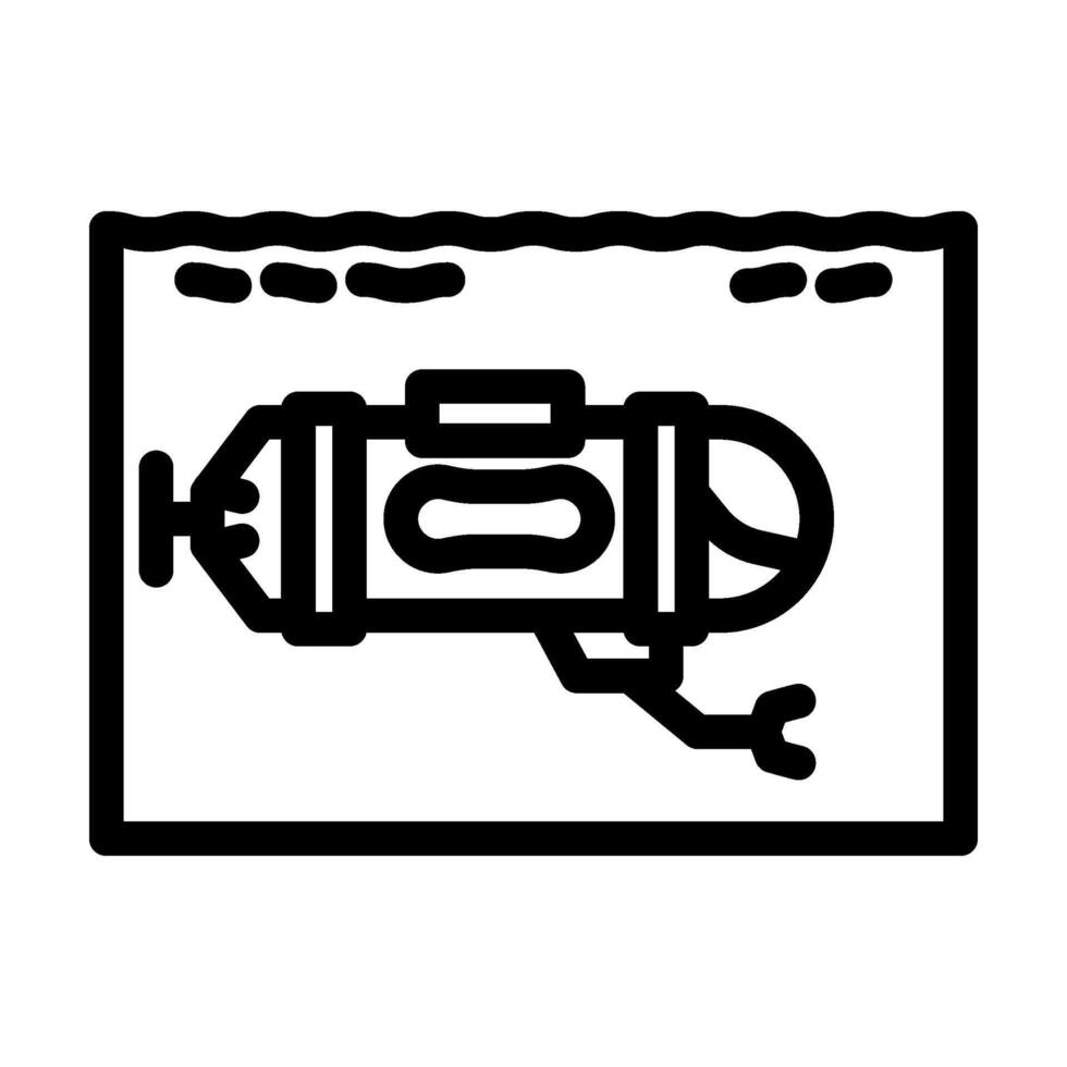 submersible world ocean line icon illustration vector