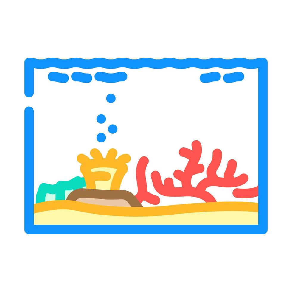 coral reef world ocean color icon illustration vector