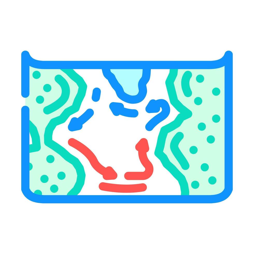 map of ocean currents world ocean color icon illustration vector