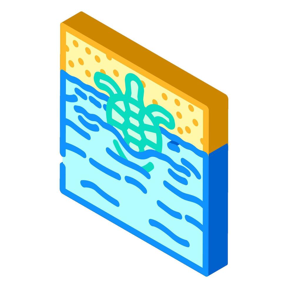 sea turtle world ocean isometric icon illustration vector