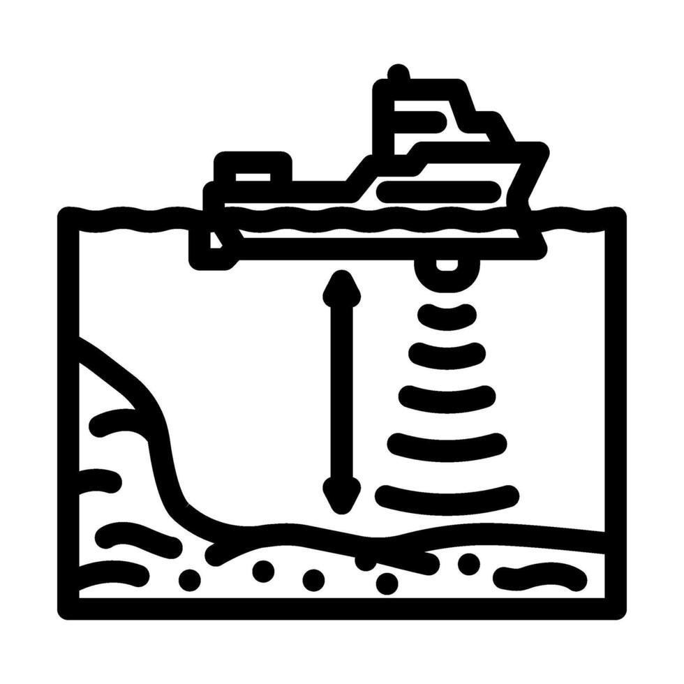 ocean depth gauge world ocean line icon illustration vector