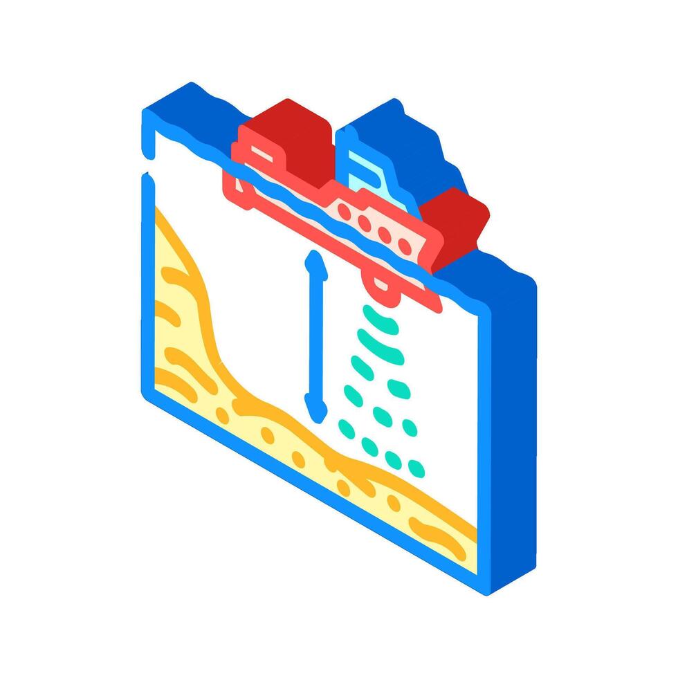 ocean depth gauge world ocean isometric icon illustration vector