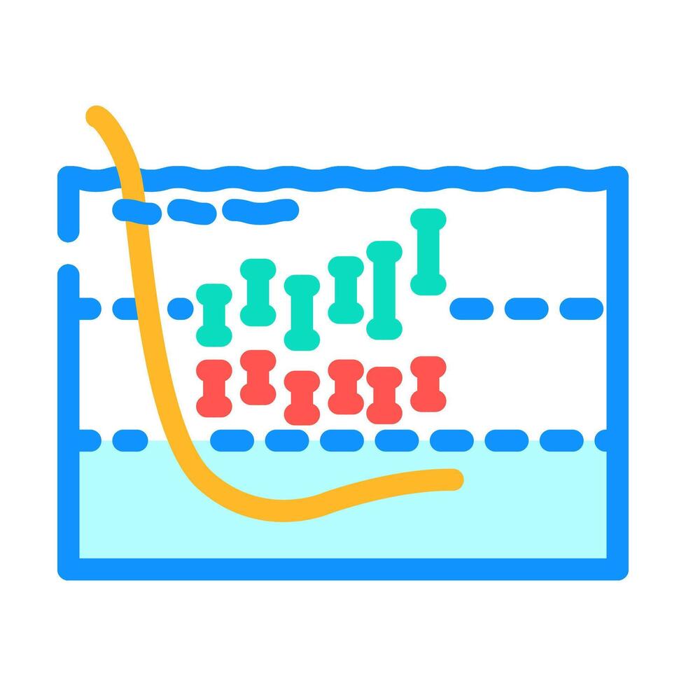 ocean acidification chart world ocean color icon illustration vector