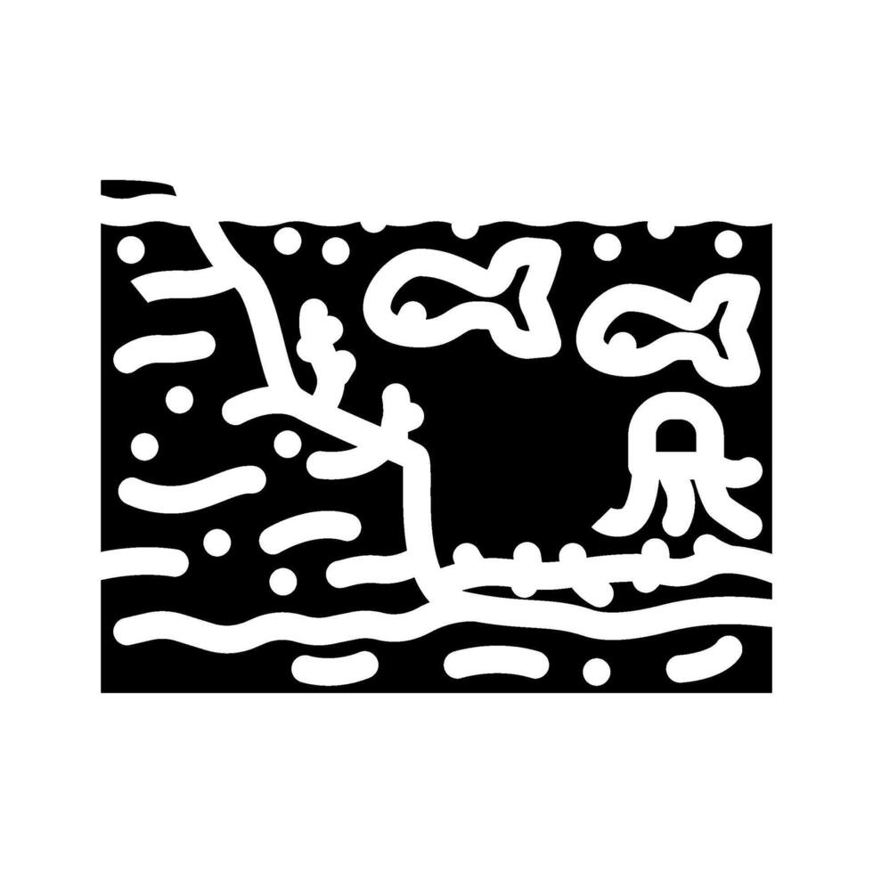 tide pool ecosystem world ocean glyph icon illustration vector