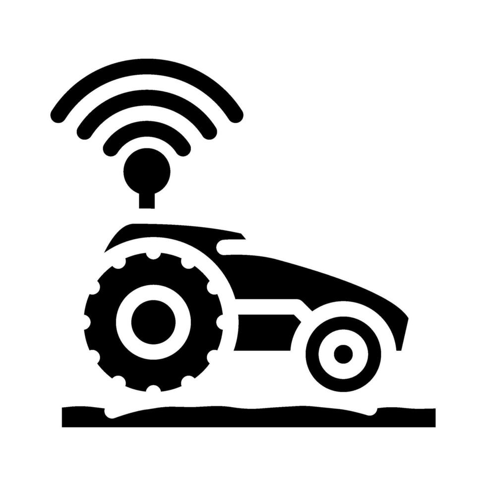 smart tractor agri tech glyph icon illustration vector