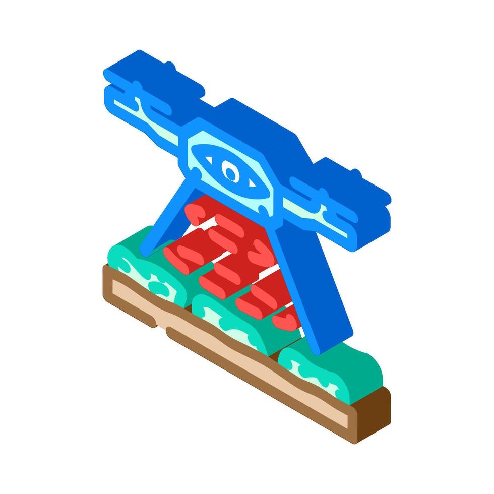 drone for crop monitoring isometric icon illustration vector