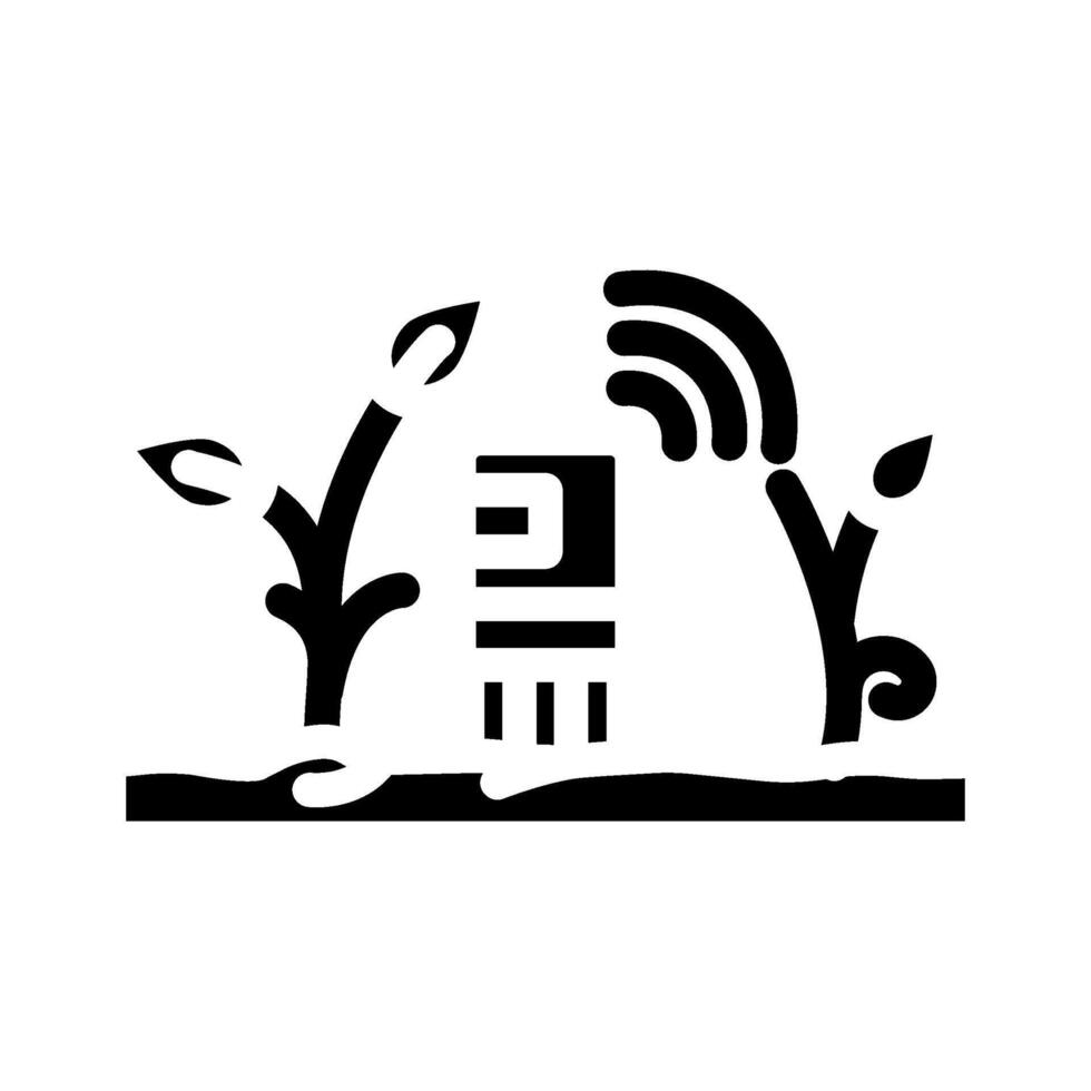 plant sensor agri tech glyph icon illustration vector