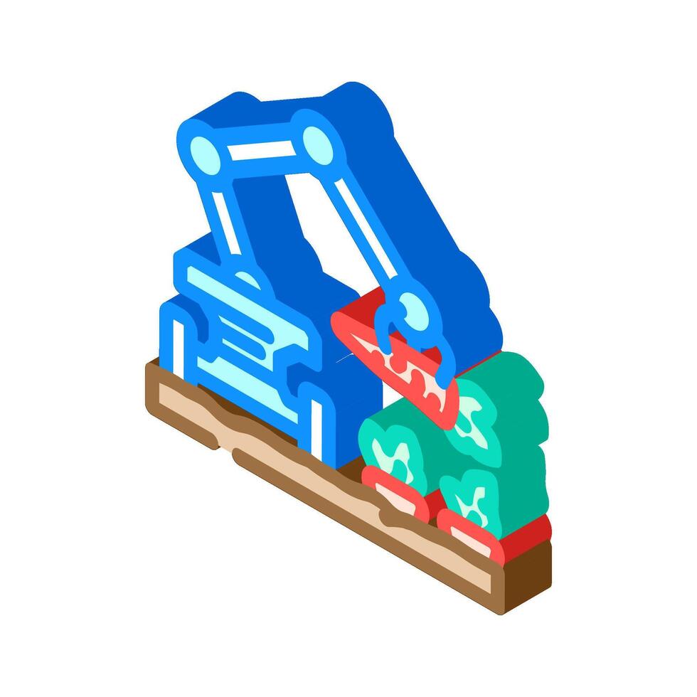farm robot agri tech isometric icon illustration vector
