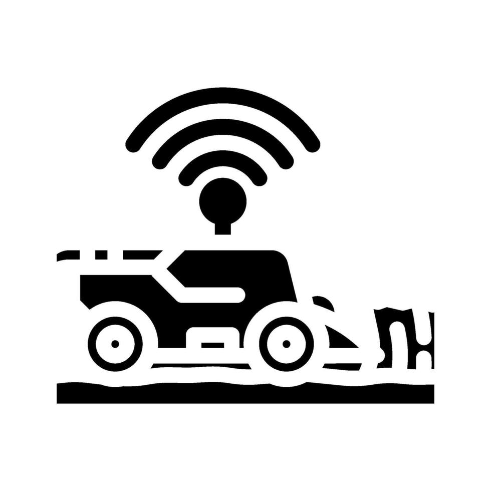 harvesting machine agri tech glyph icon illustration vector