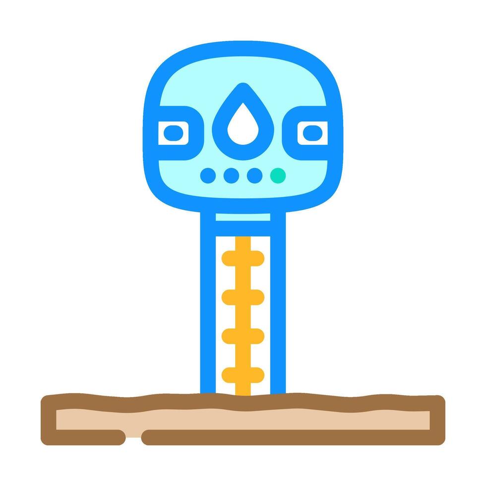 soil moisture sensor agri tech color icon illustration vector
