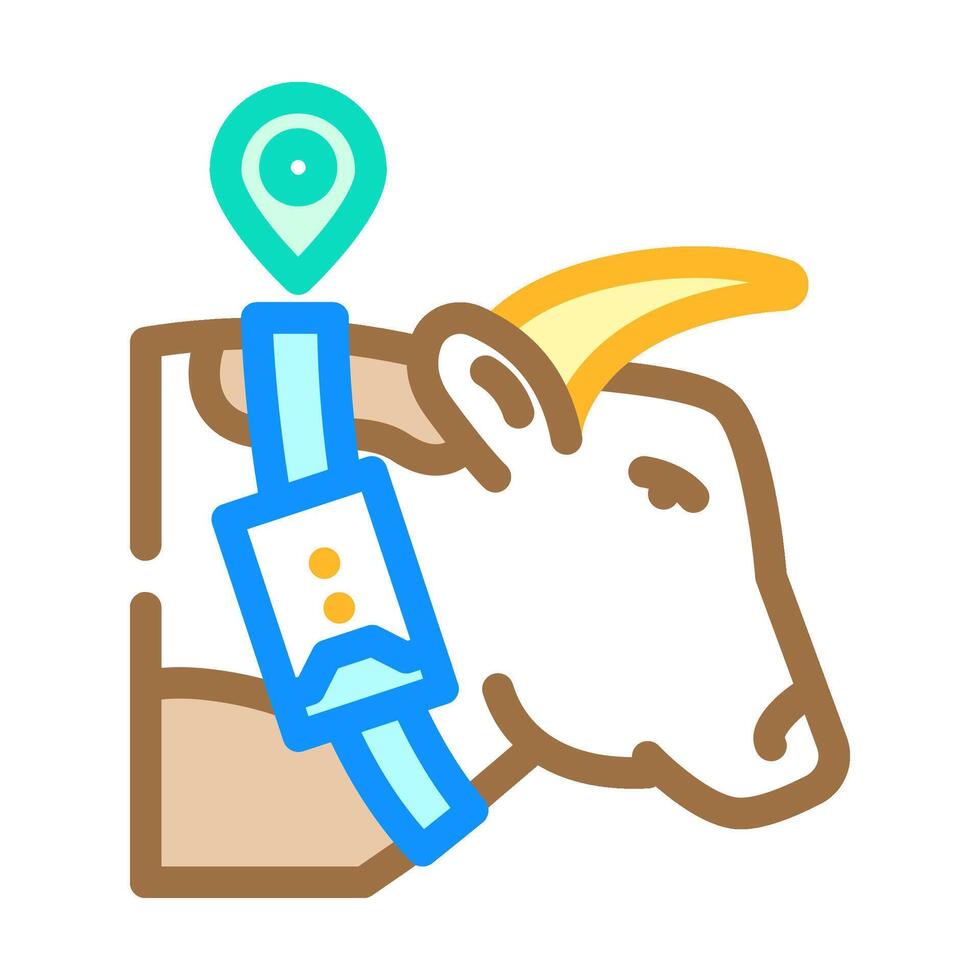 livestock tracker agri tech color icon illustration vector