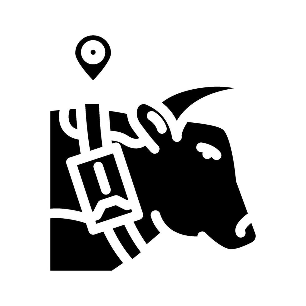 livestock tracker agri tech glyph icon illustration vector