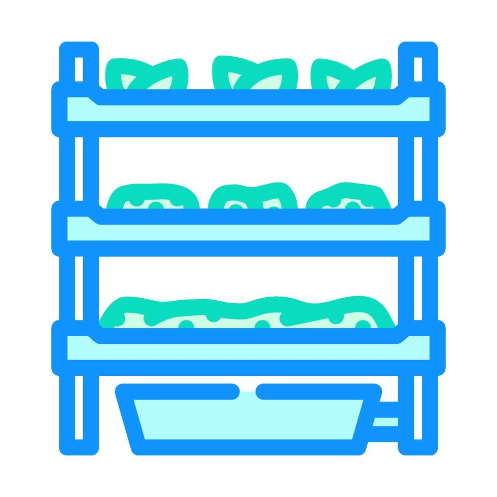 vertical farming rack agri tech color icon illustration vector