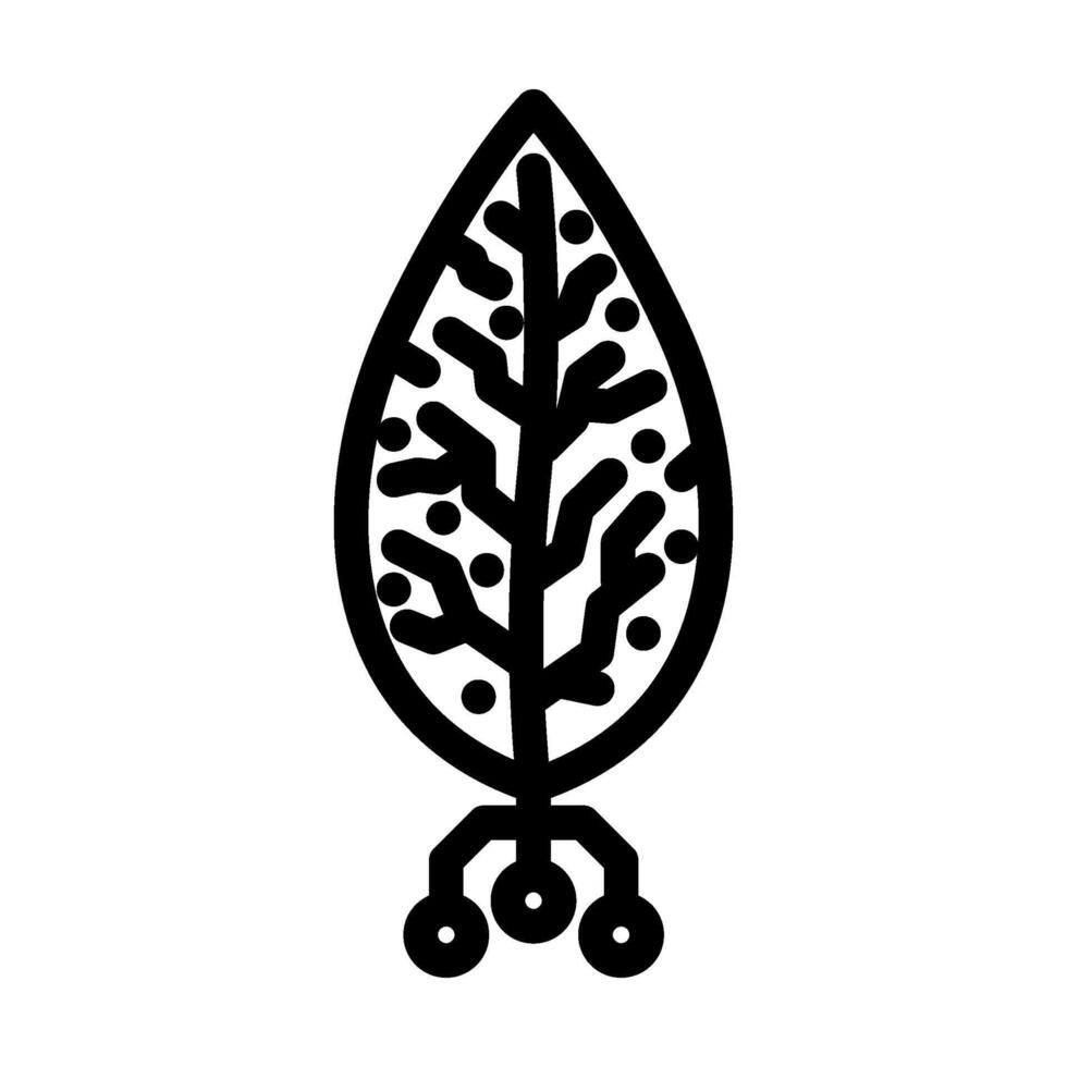 biotech leaf agri tech line icon illustration vector
