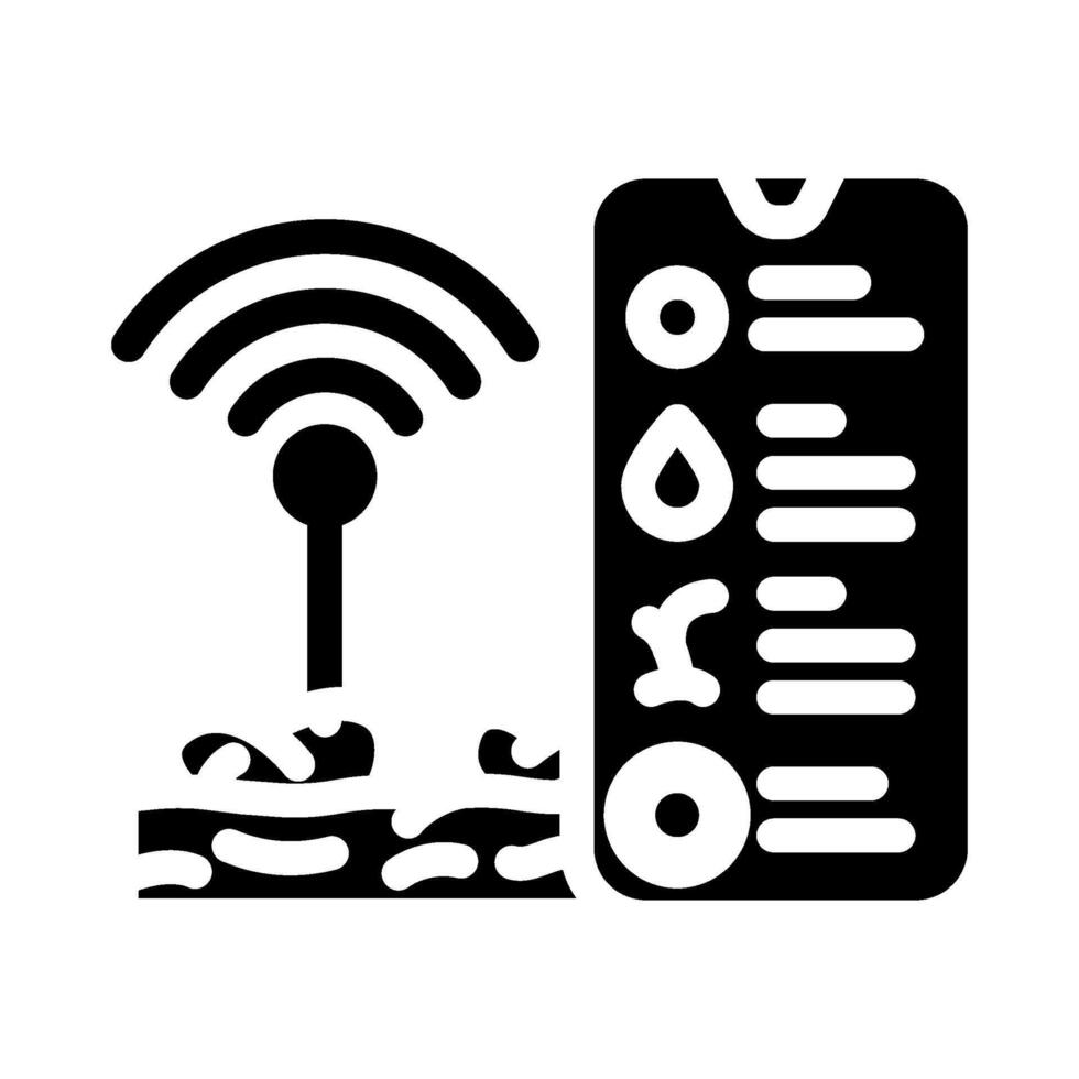 iot connected farm agri tech glyph icon illustration vector