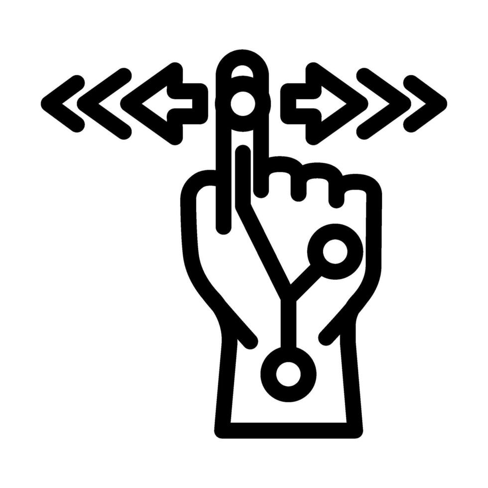 gesture control augmented reality line icon illustration vector