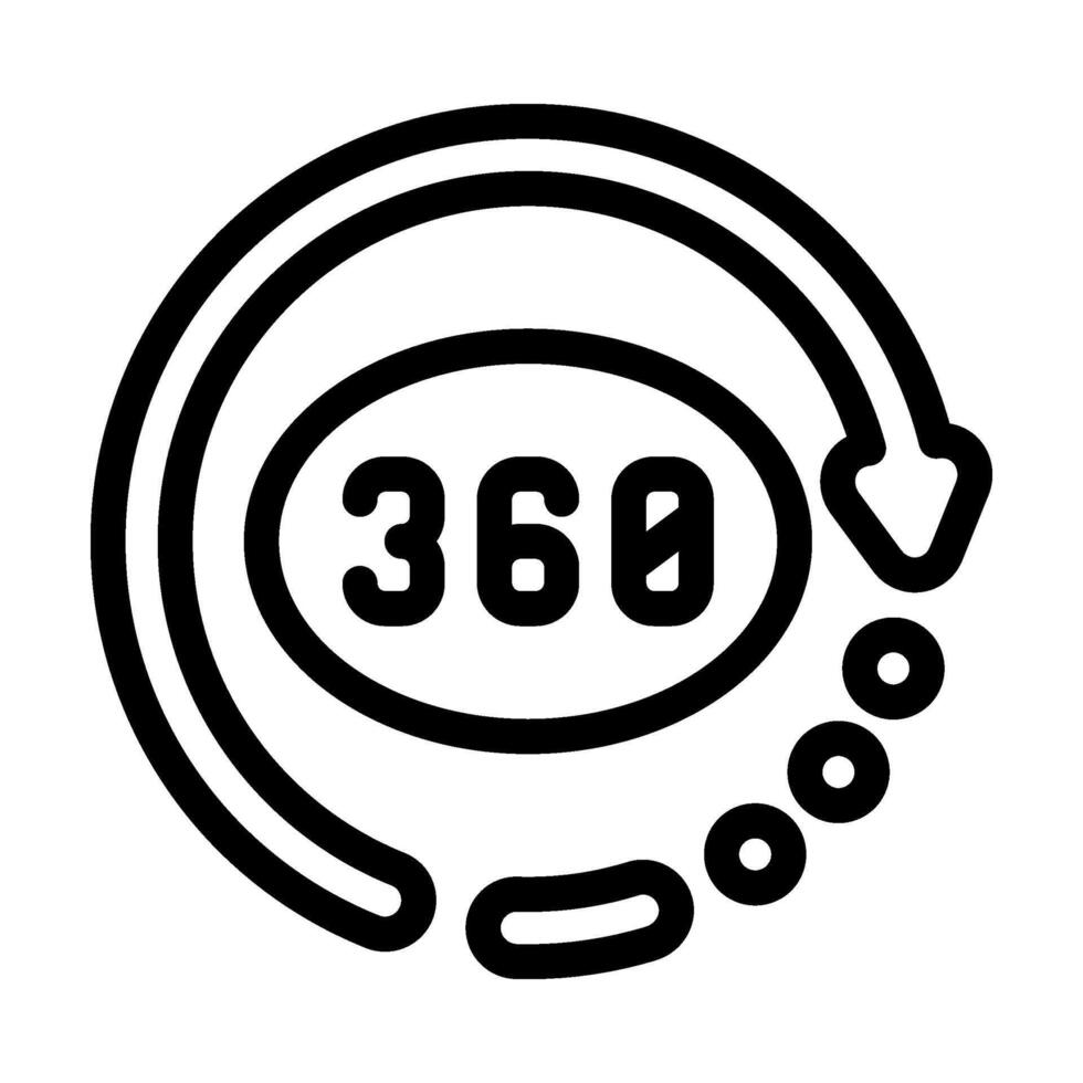 360 degree arrow augmented reality line icon illustration vector
