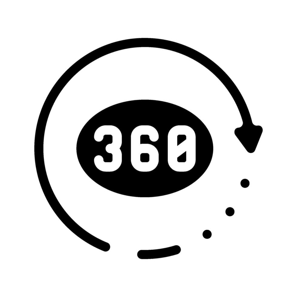 360 degree arrow augmented reality glyph icon illustration vector