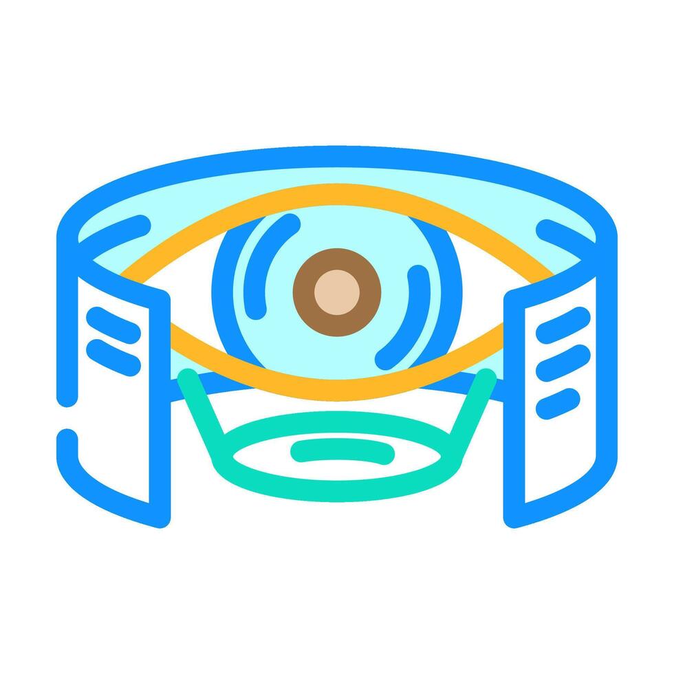 eye icon with ar augmented reality color icon illustration vector