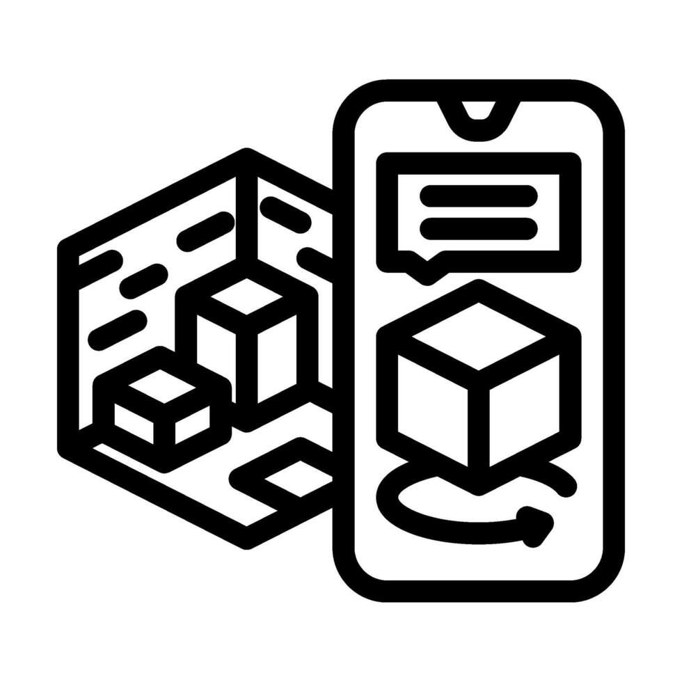 ar smartphone augmented reality line icon illustration vector