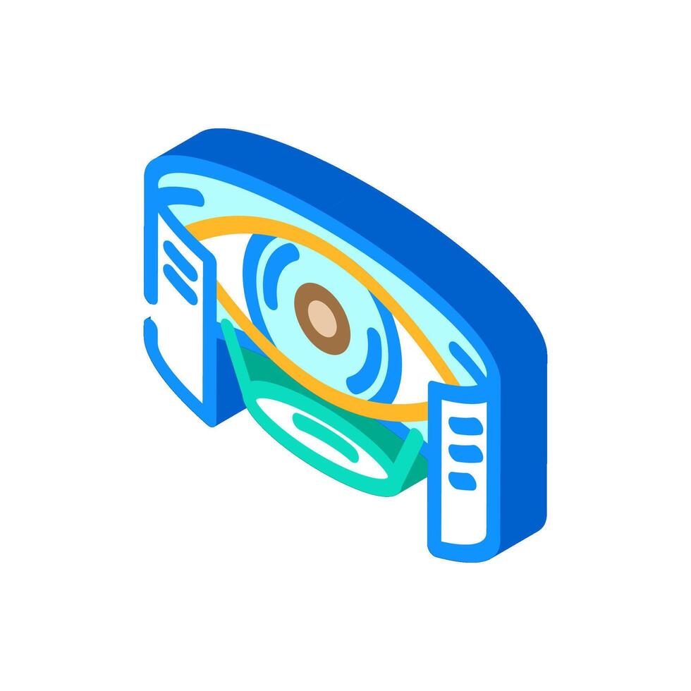 eye icon with ar augmented reality isometric icon illustration vector