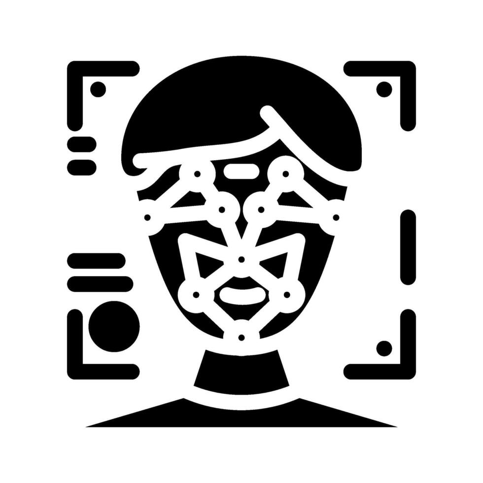 face tracking augmented reality glyph icon illustration vector