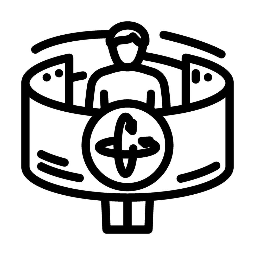 virtual tour augmented reality line icon illustration vector