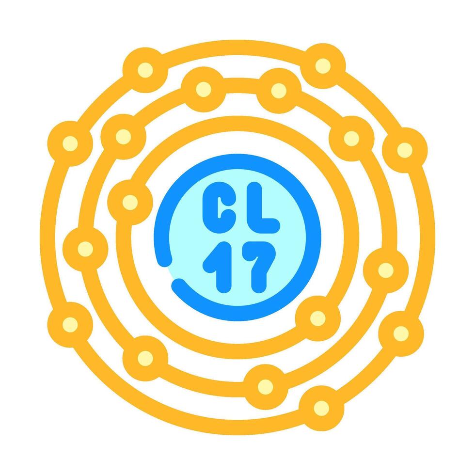 chlorine atom bleach color icon illustration vector
