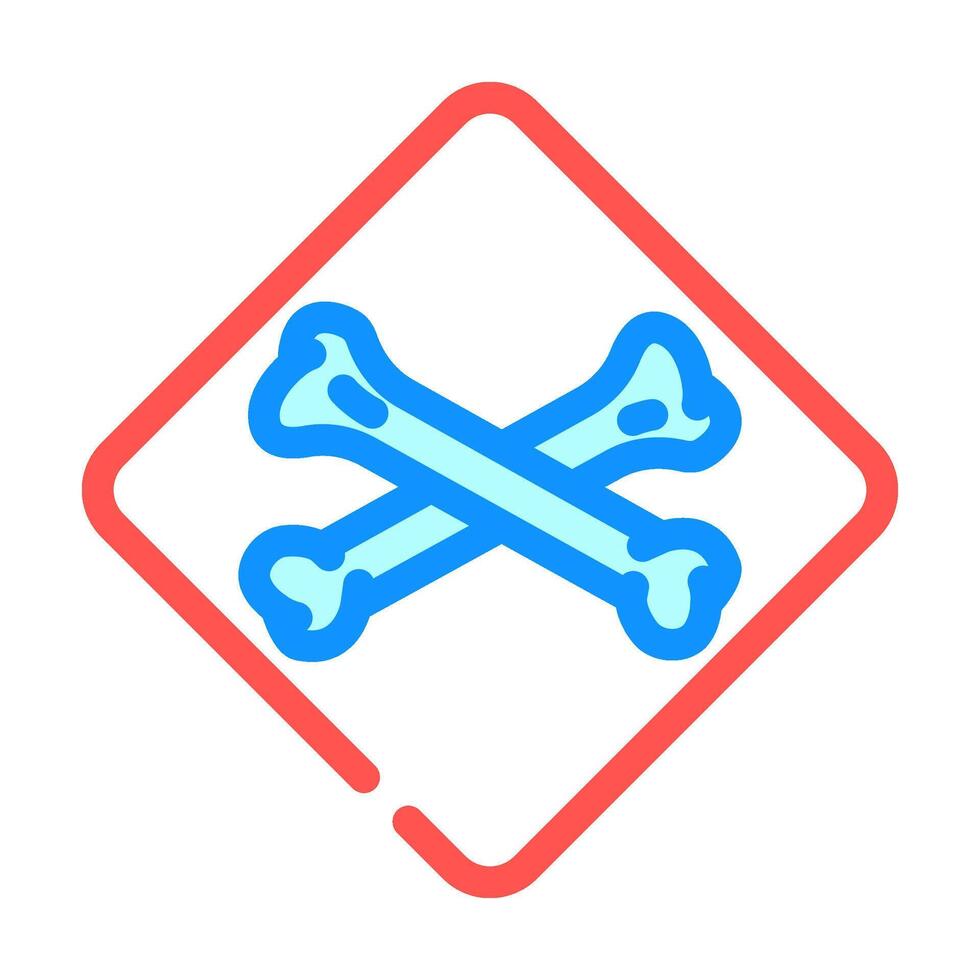 crossbones bleach color icon illustration vector
