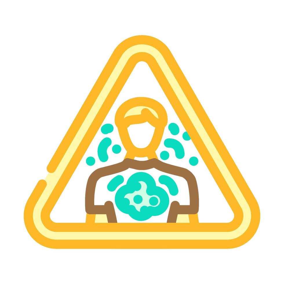 fume warning bleach color icon illustration vector