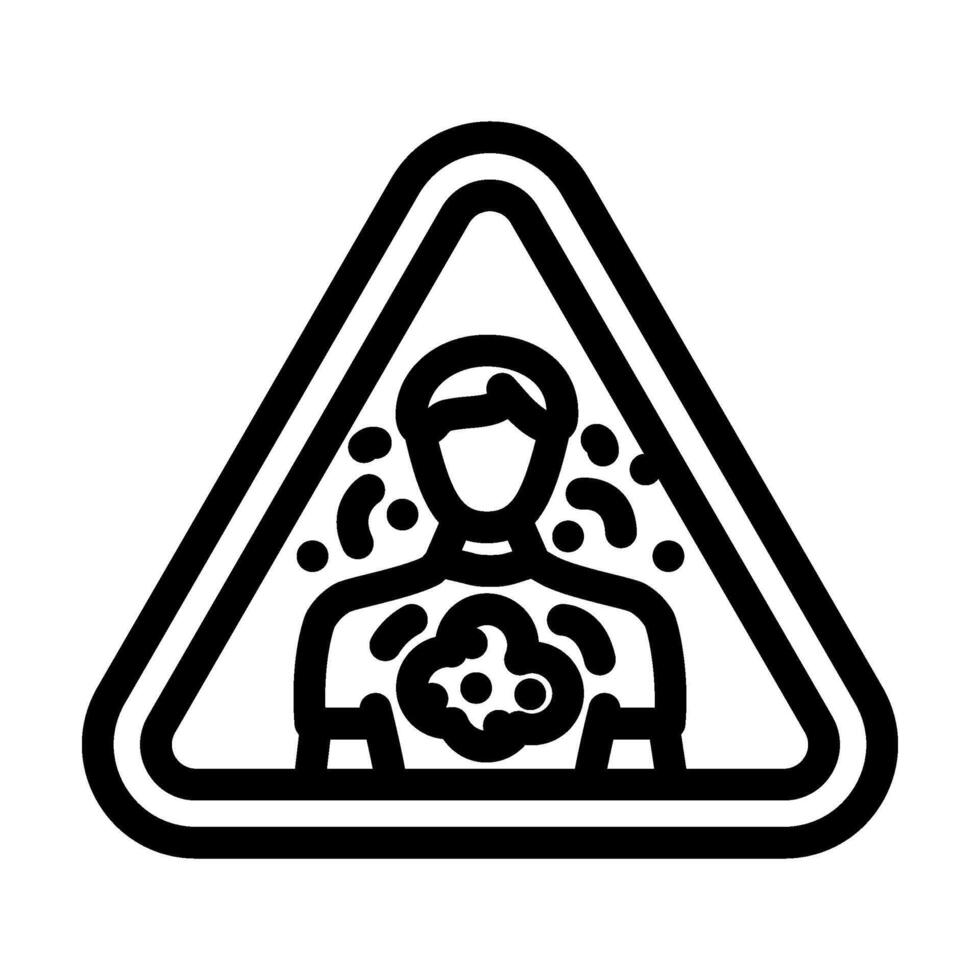 fume warning bleach line icon illustration vector