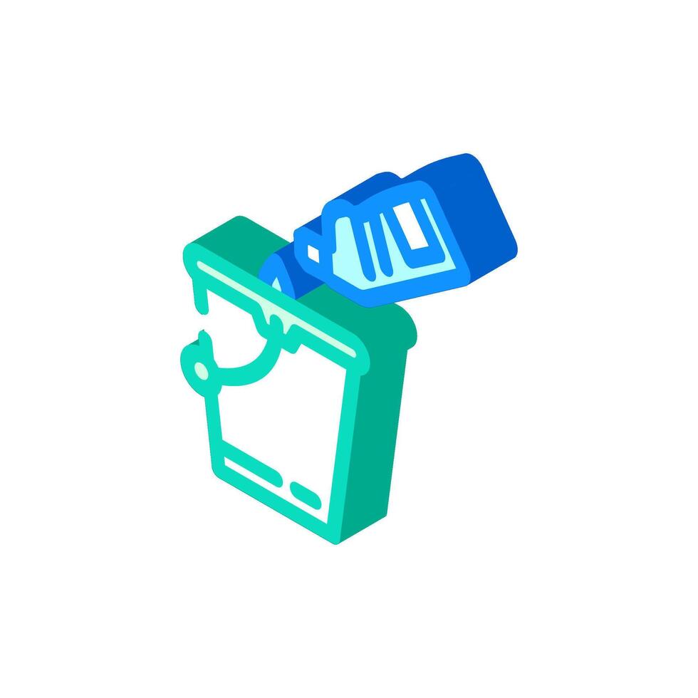 bucket bleach isometric icon illustration vector
