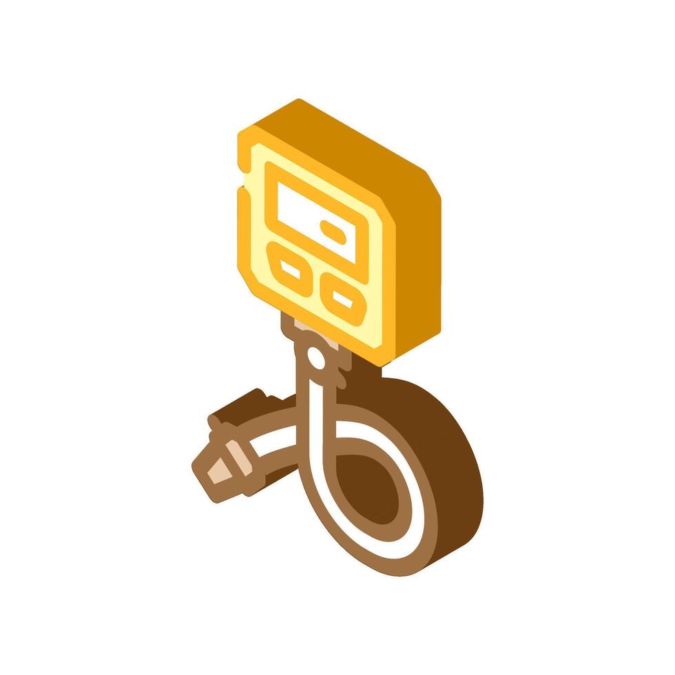 tire pressure gauge accessory isometric icon illustration vector