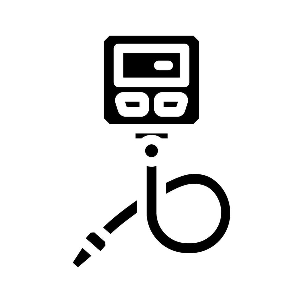 tire pressure gauge accessory glyph icon illustration vector