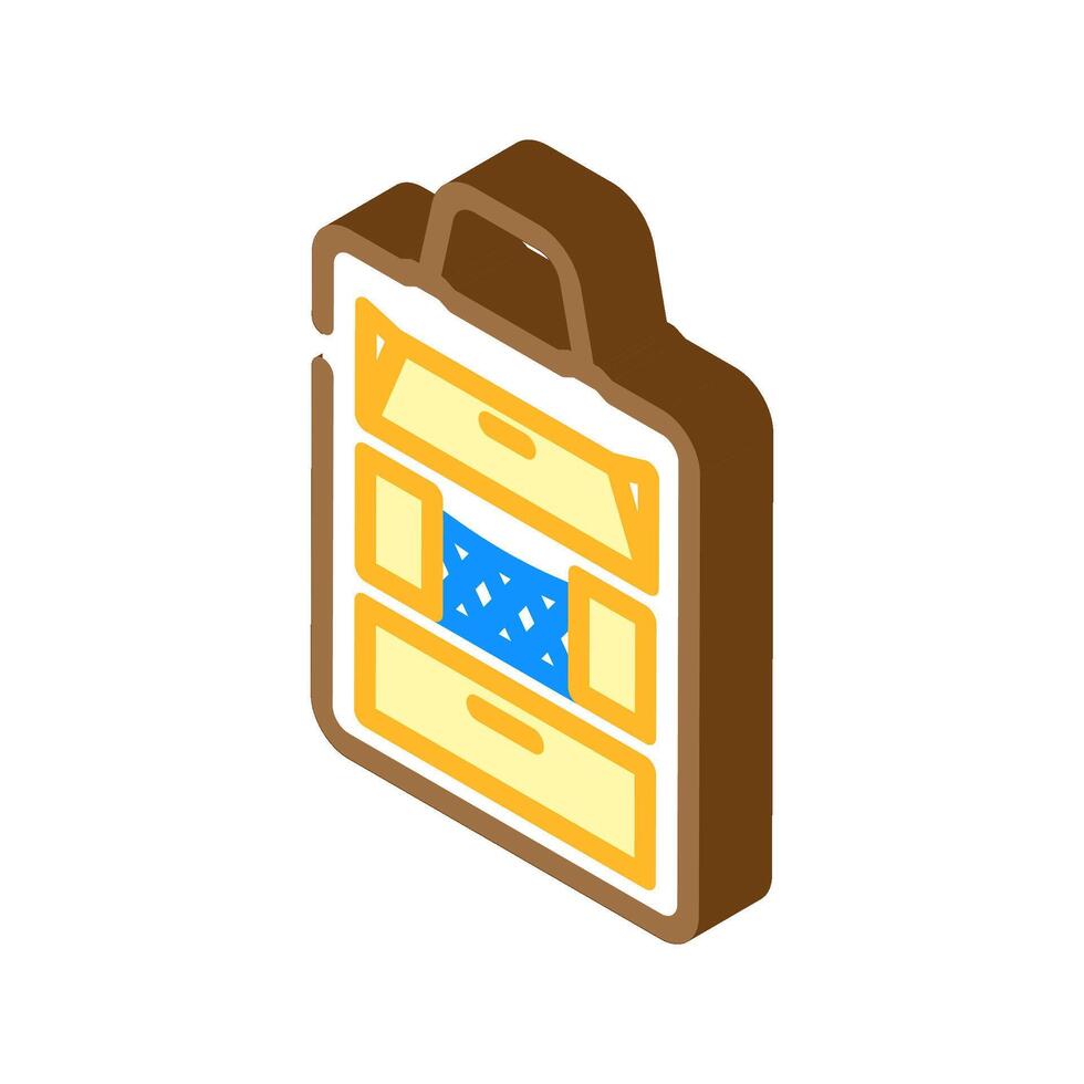 car seat organizer accessory isometric icon illustration vector
