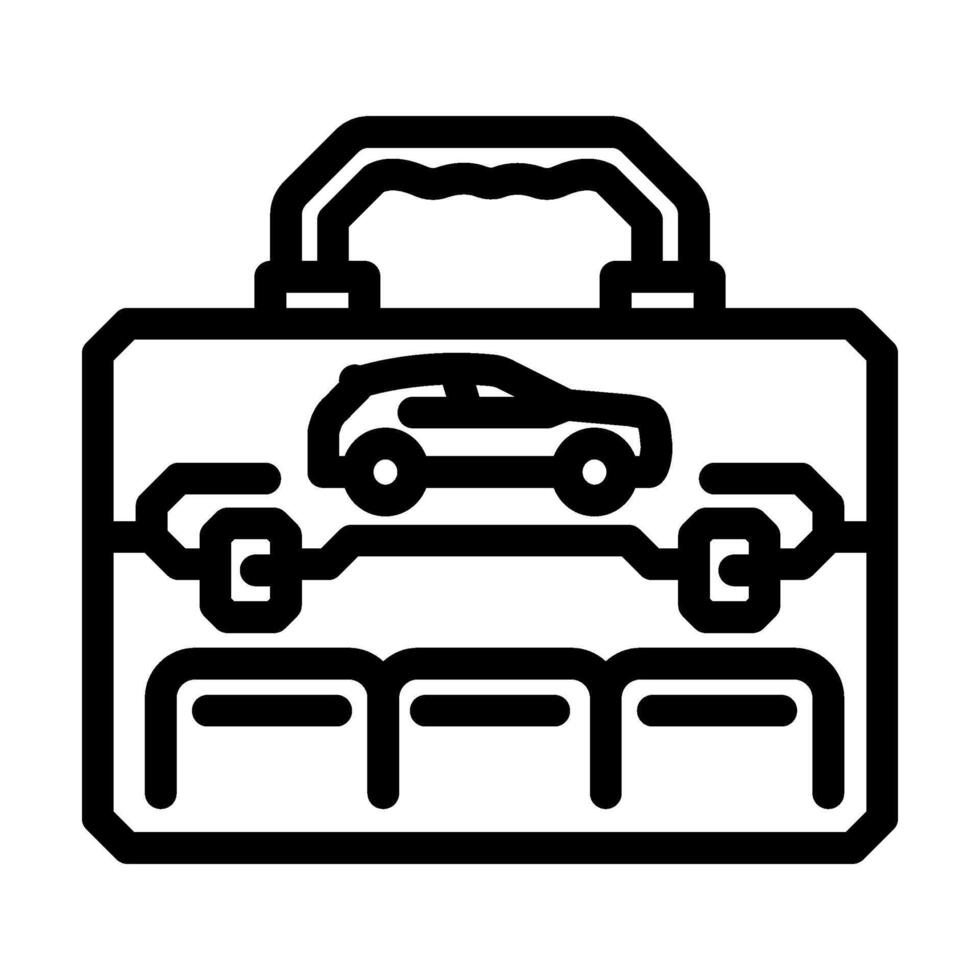 car tool kit accessory line icon illustration vector