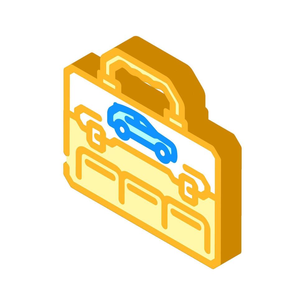 car tool kit accessory isometric icon illustration vector