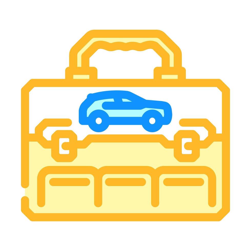 car tool kit accessory color icon illustration vector