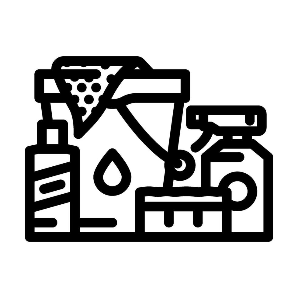 car wash kit accessory line icon illustration vector