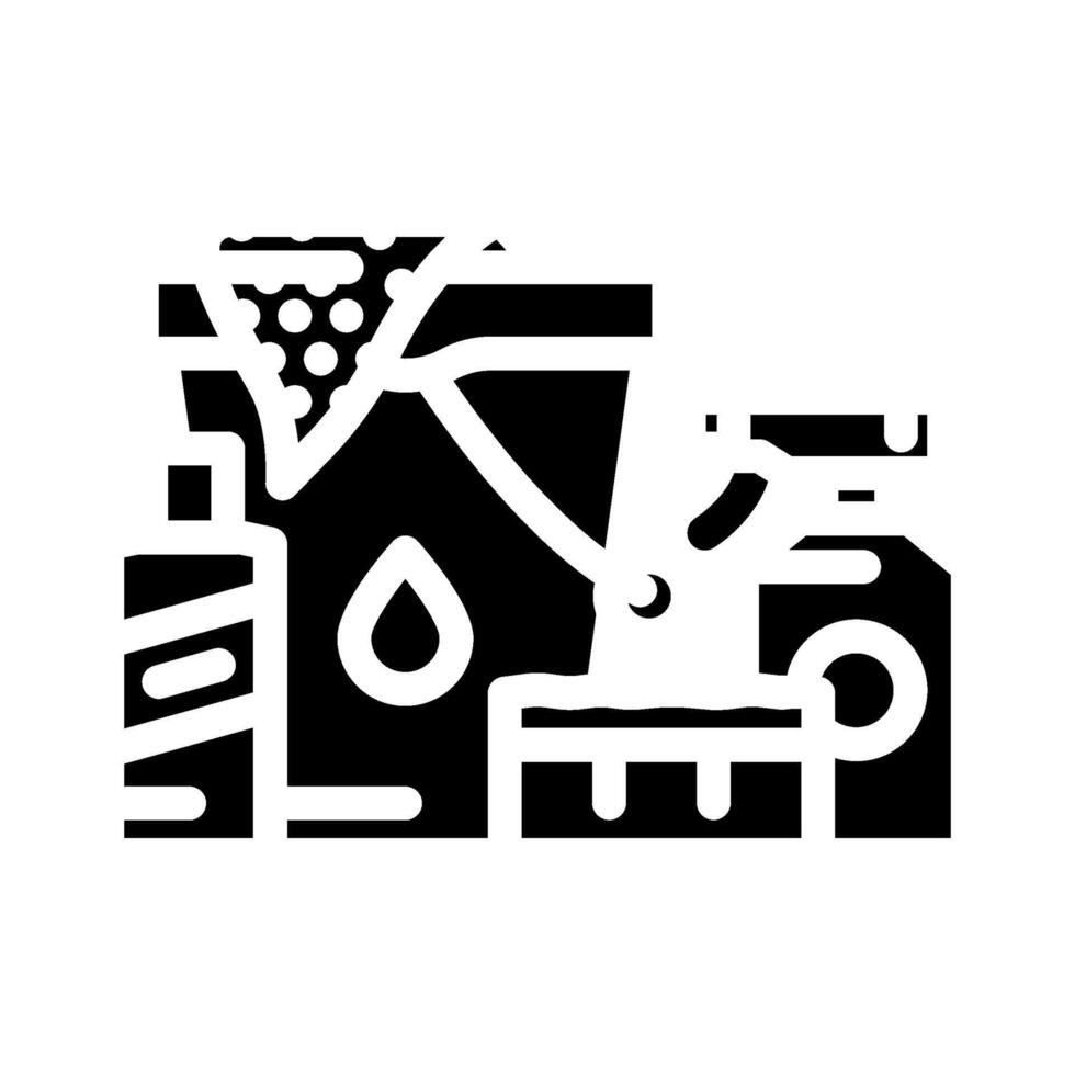 car wash kit accessory glyph icon illustration vector