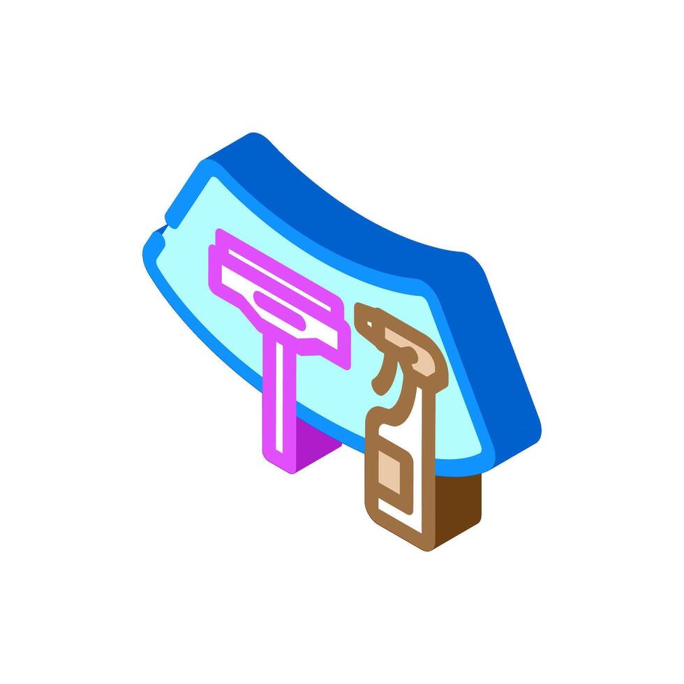 glass cleaner car care isometric icon illustration vector