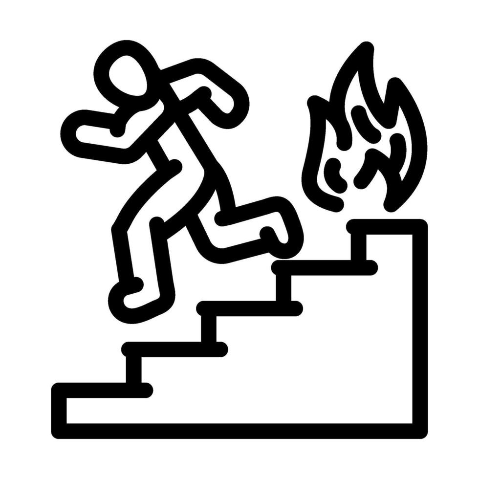 fire safety drill injury prevention line icon illustration vector