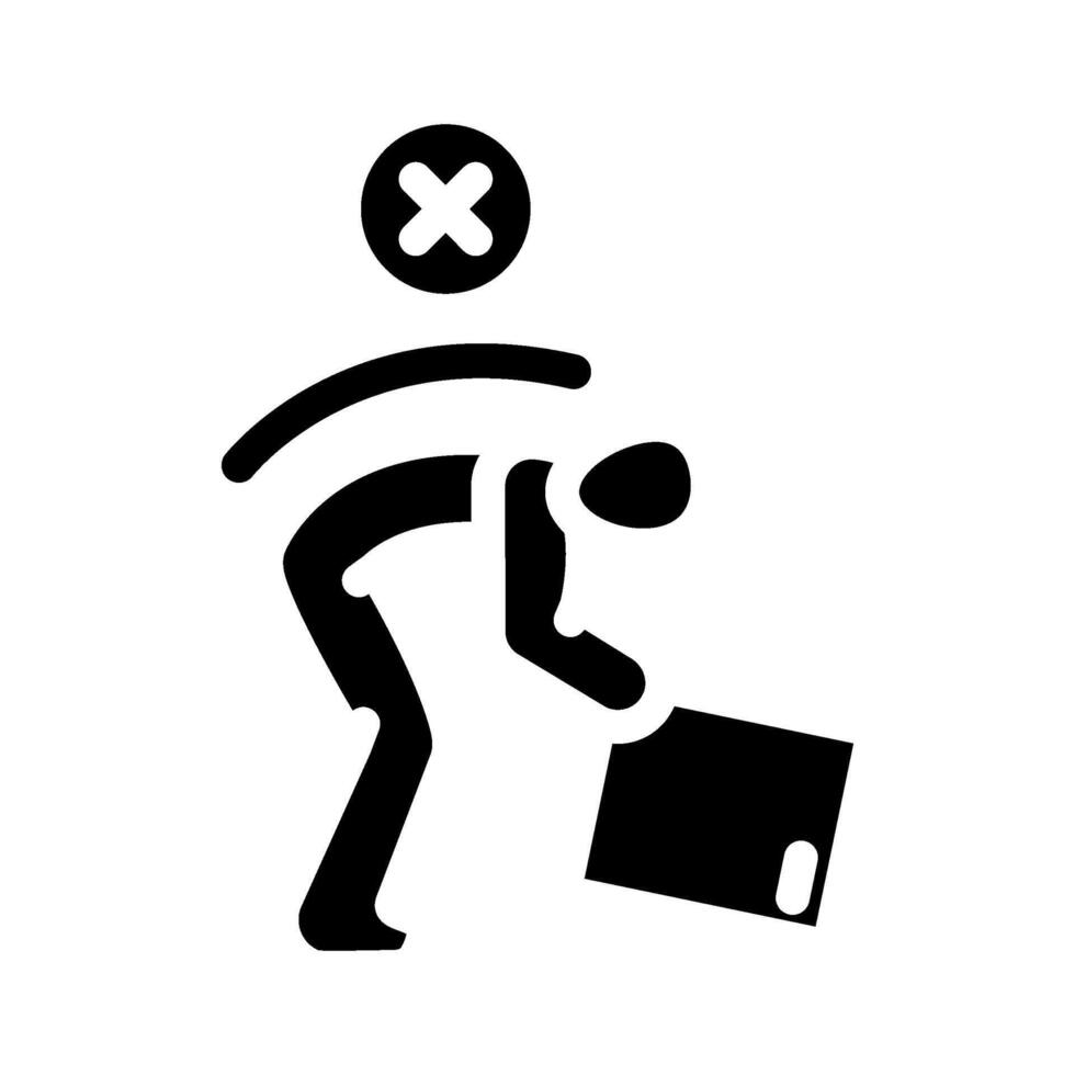 safe lifting technique injury prevention glyph icon illustration vector