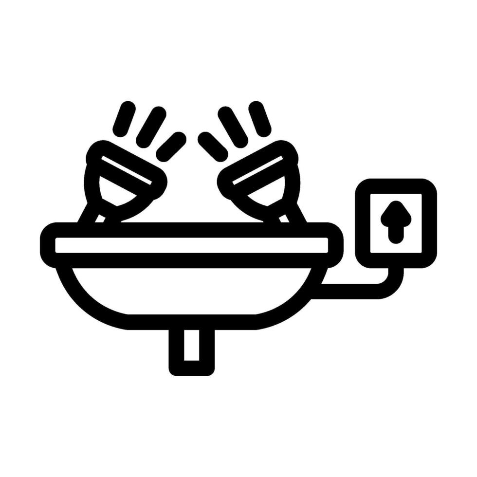 emergency eye wash station line icon illustration vector