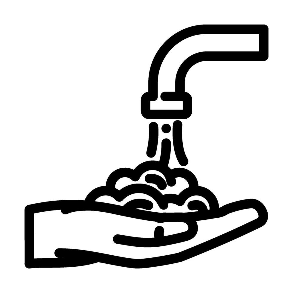 handwashing reminder line icon illustration vector